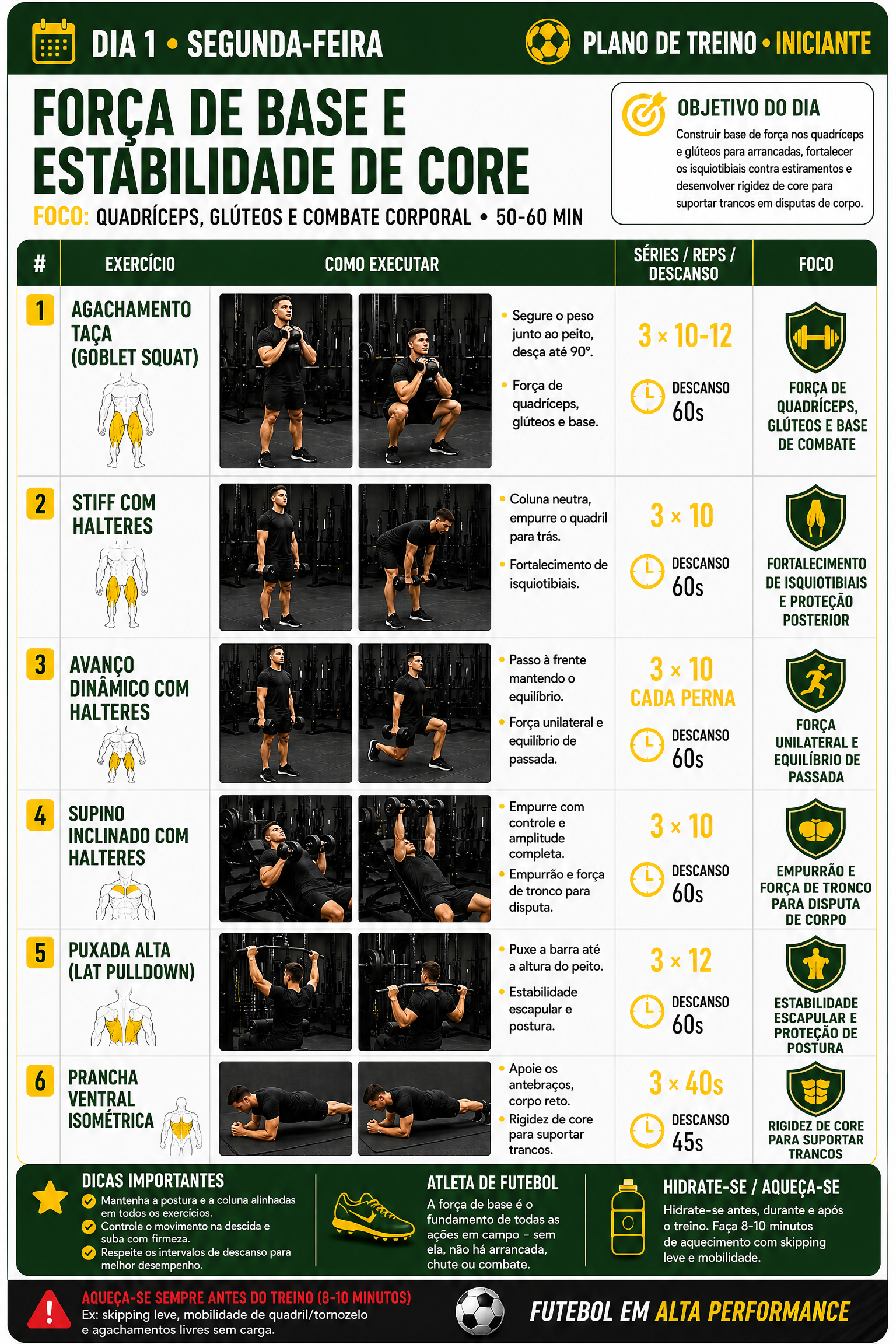 Plano Iniciante Dia 1 Segunda